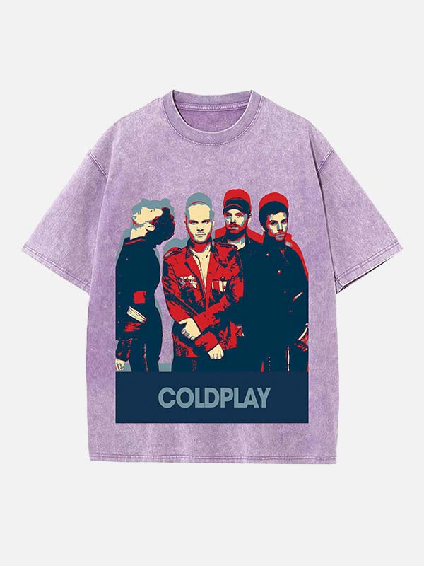 Coldplay Print Round Neck T-shirt