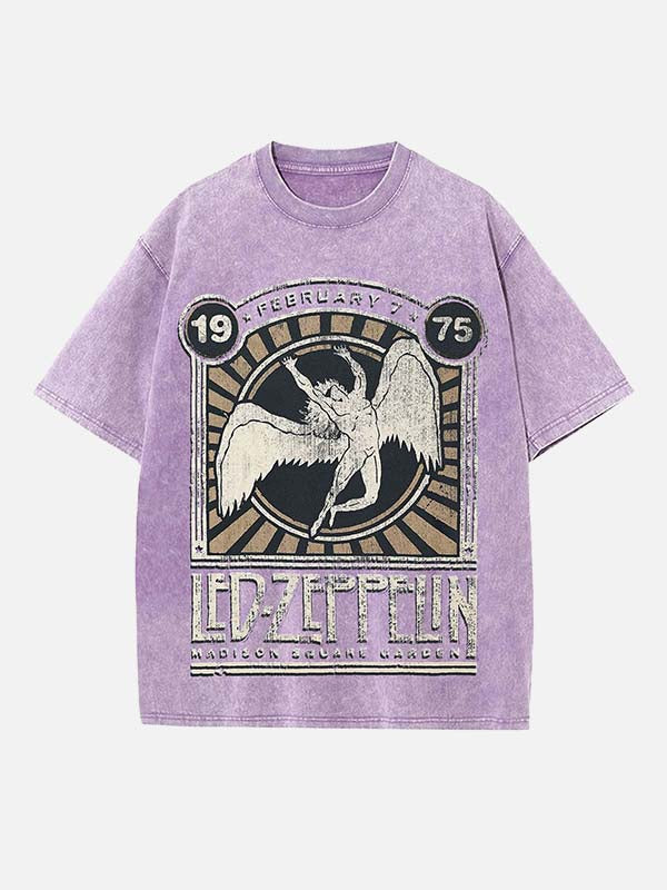 Led Zeppelin Print Round Neck T-shirt