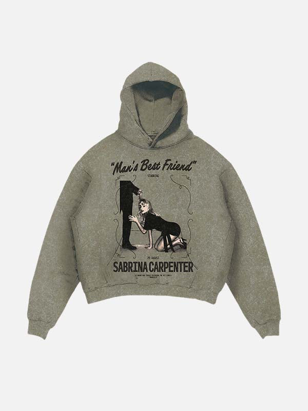Sabrina Carpenter Print Slant Pockets Hoodie