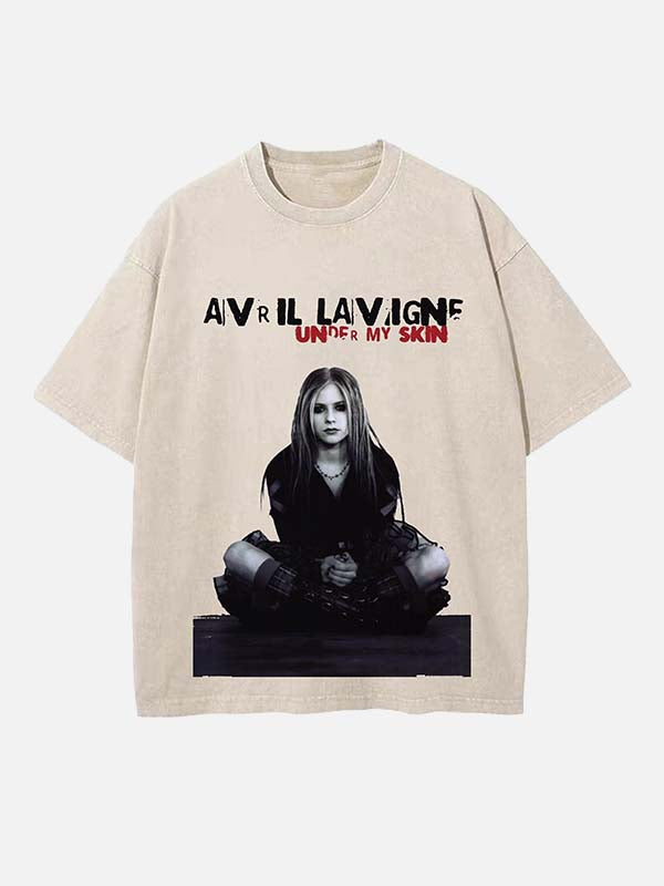 Avril Lavigne Print Round Neck T-shirt