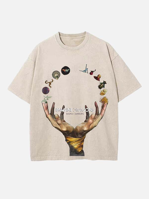 Imagine Dragons Print Round Neck T-shirt