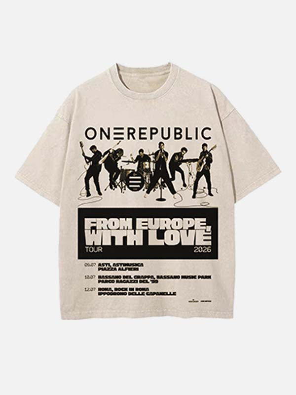 OneRepublic Print Round Neck T-shirt