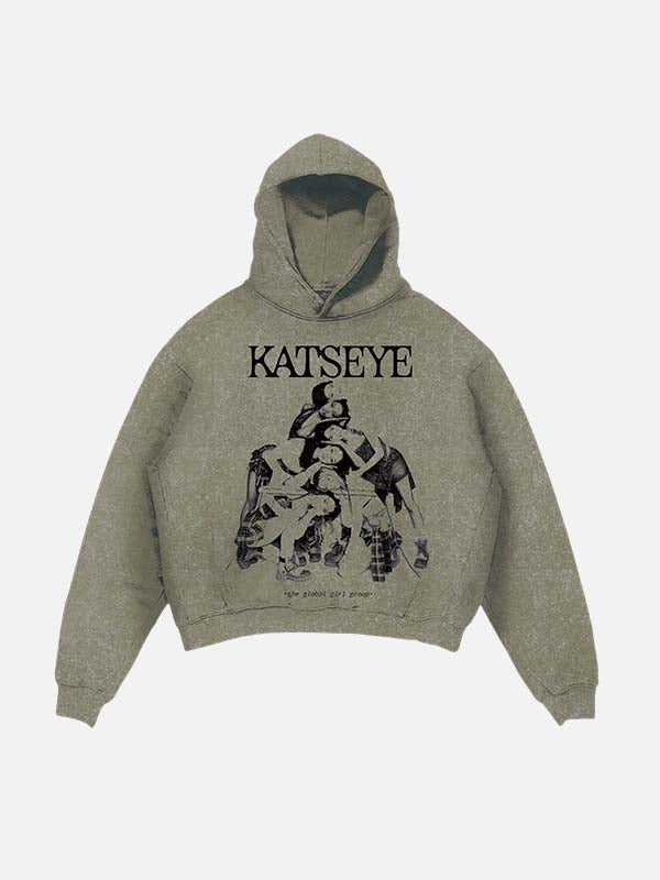 KATSEYE Print Slant Pockets Hoodie
