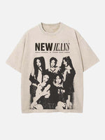 NewJeans Print Round Neck T-shirt