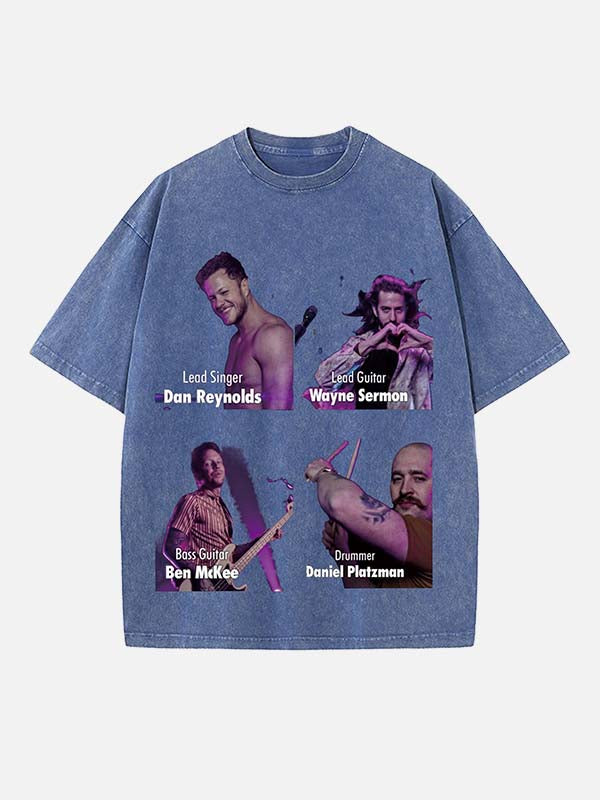 Imagine Dragons Print Round Neck T-shirt