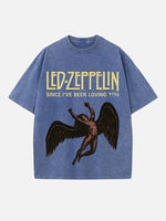 Led Zeppelin Print Round Neck T-shirt