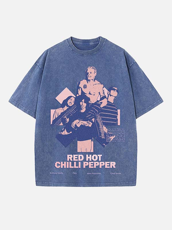 Red Hot Chili Peppers Print Round Neck T-shirt