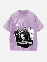 Korn Print Round Neck T-shirt