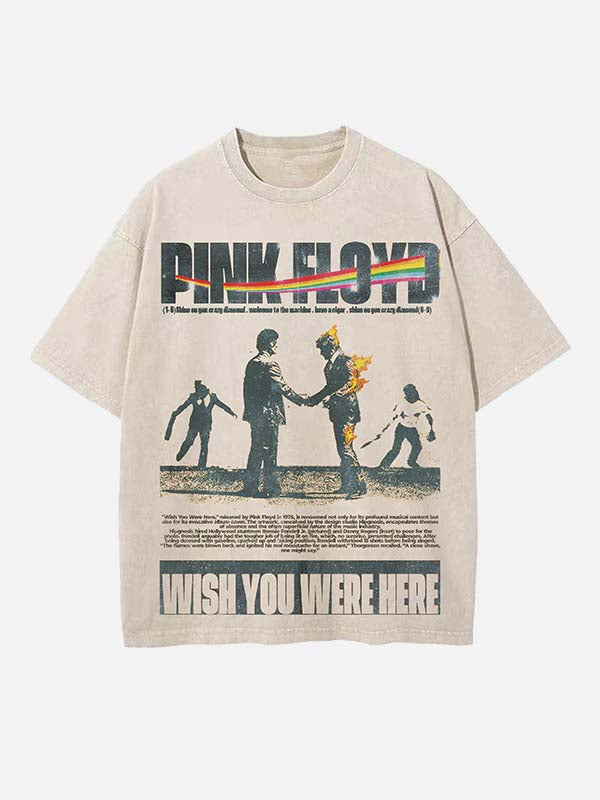 Pink Floyd Print Round Neck T-shirt