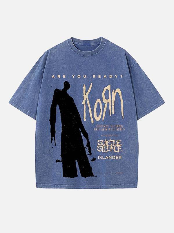 Korn Print Round Neck T-shirt