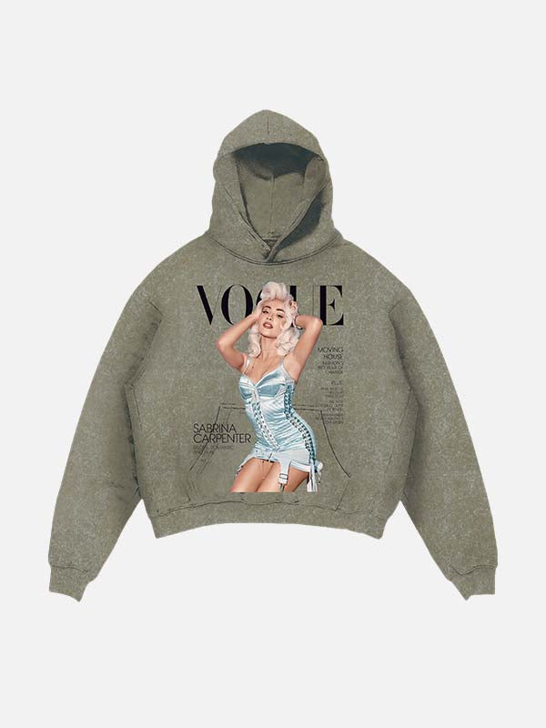 Sabrina Carpenter Print Slant Pockets Hoodie