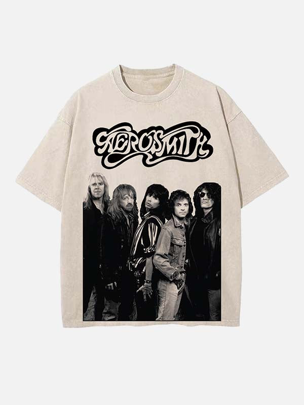 Aerosmith Print Round Neck T-shirt