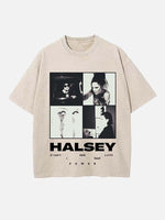 Halsey Print Round Neck T-shirt