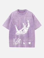 Korn Print Round Neck T-shirt