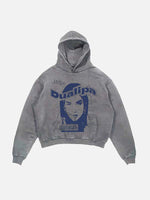 Dua Lipa Print Slant Pockets Hoodie