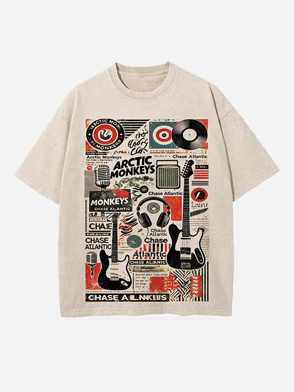 Arctic Monkeys Print Round Neck T-shirt