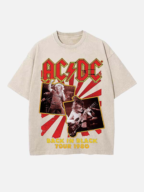 AC/DC Print Round Neck T-shirt