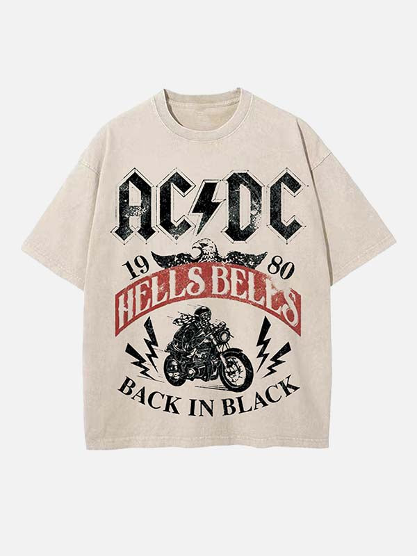 AC/DC Print Round Neck T-shirt
