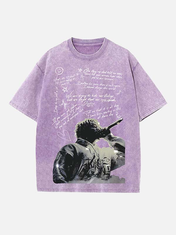 Juice WRLD Print Round Neck T-shirt