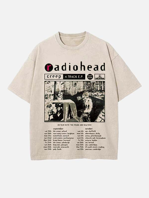 Radiohead Print Round Neck T-shirt
