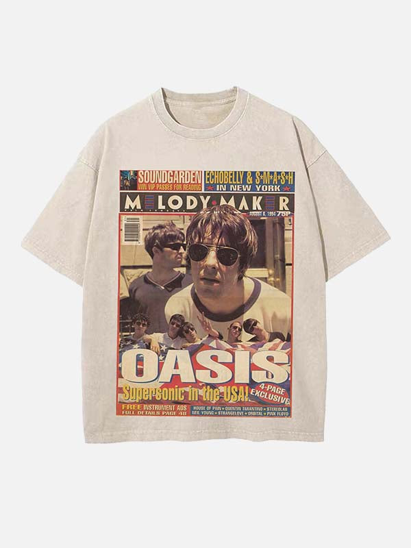 Oasis Print Round Neck T-shirt