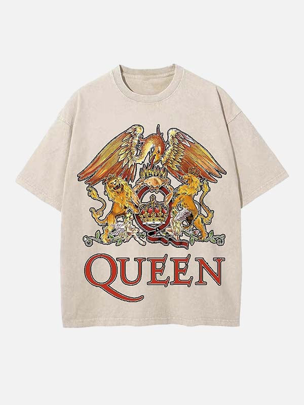Queen Print Round Neck T-shirt