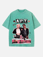 Bruno Mars & BLACKPINK Rosé Print Round Neck T-shirt