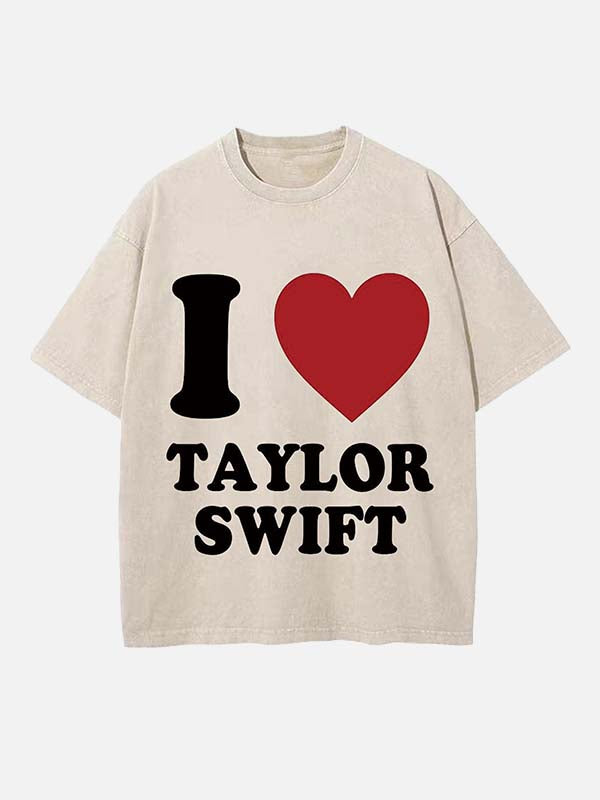 Taylor Swift Print Round Neck T-shirt