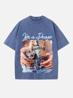 Madonna Print Round Neck T-shirt