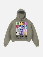 Britney Spears Print Slant Pockets Hoodie