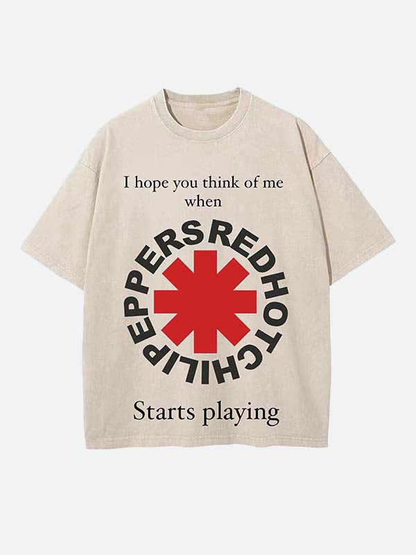 Red Hot Chili Peppers Print Round Neck T-shirt