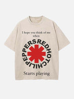 Red Hot Chili Peppers Print Round Neck T-shirt