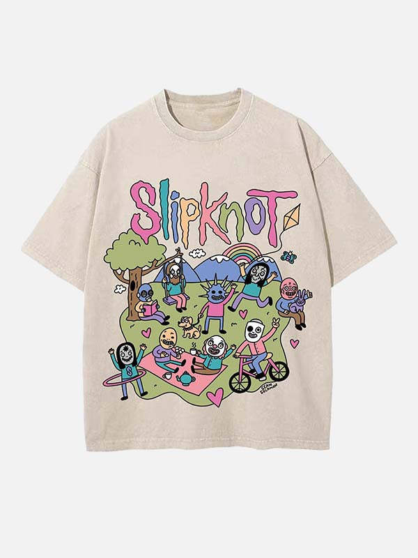 Slipknot Print Round Neck T-shirt