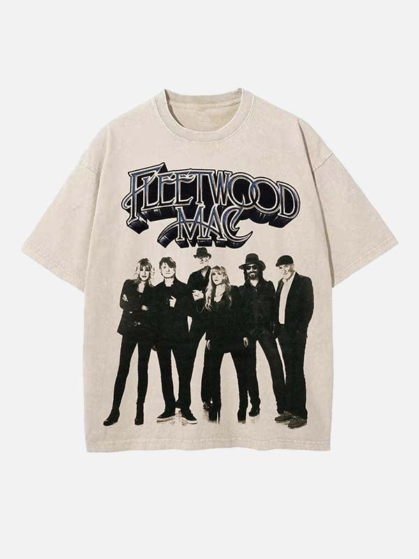 Fleetwood Mac Print Round Neck T-shirt