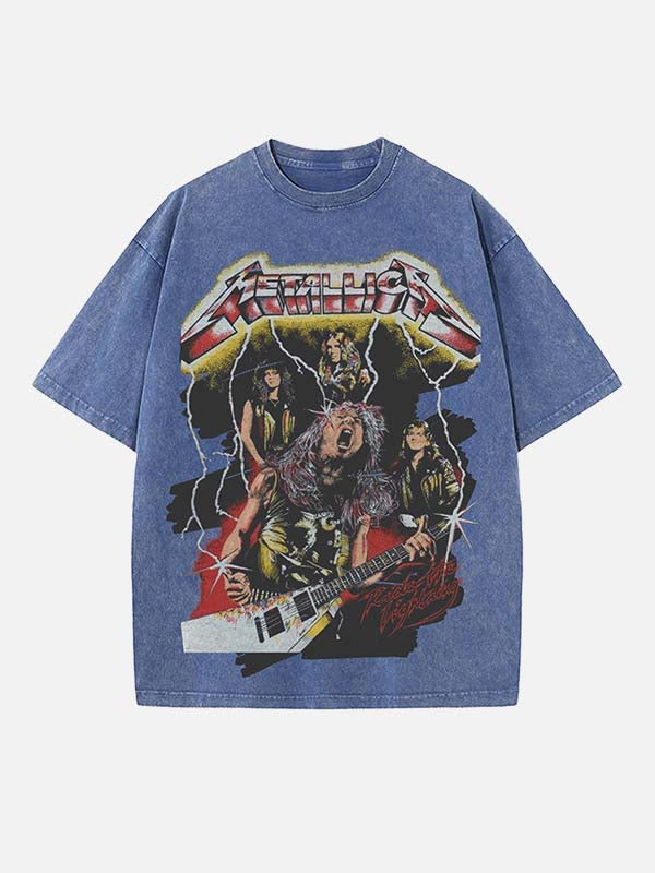 Metallica Print Round Neck T-shirt