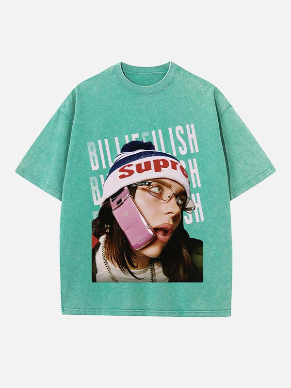 Billie Eilish Print Round Neck T-shirt