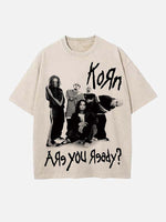 Korn Print Round Neck T-shirt