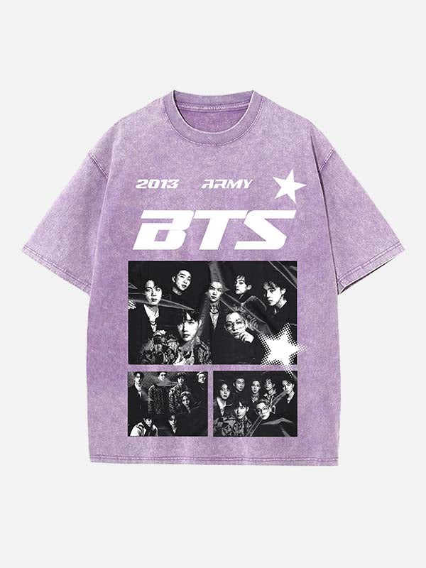 BTS Print Round Neck T-shirt