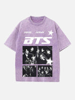 BTS Print Round Neck T-shirt