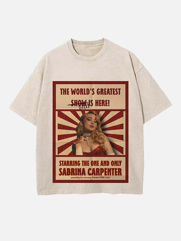 Sabrina Carpenter Print Round Neck T-shirt