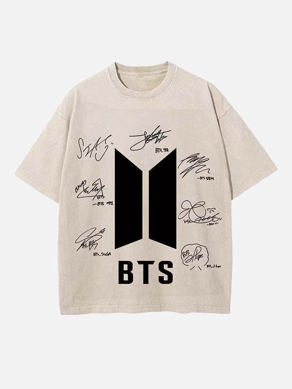 BTS Print Round Neck T-shirt