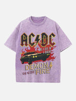 AC/DC Print Round Neck T-shirt