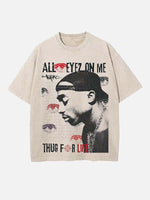 2Pac Print Round Neck T-shirt