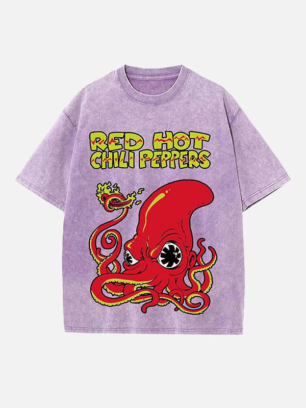 Red Hot Chili Peppers Print Round Neck T-shirt