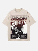 Korn Print Round Neck T-shirt