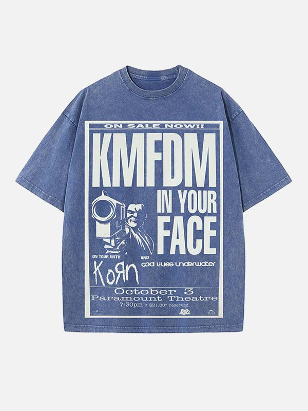 Korn Print Round Neck T-shirt