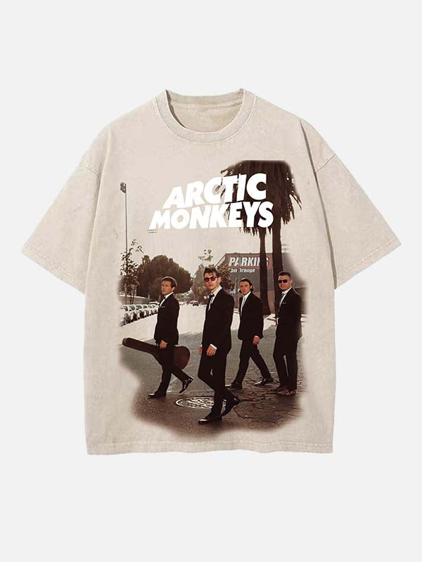Arctic Monkeys Print Round Neck T-shirt