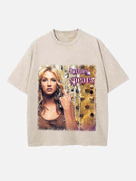Britney Spears Print Round Neck T-shirt