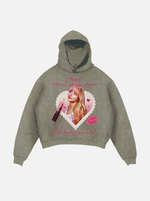 Sabrina Carpenter Print Slant Pockets Hoodie