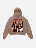 KATSEYE Print Slant Pockets Hoodie